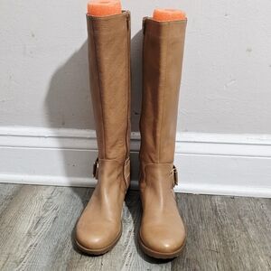 Nine West Tan Leather Knee-High Boots
